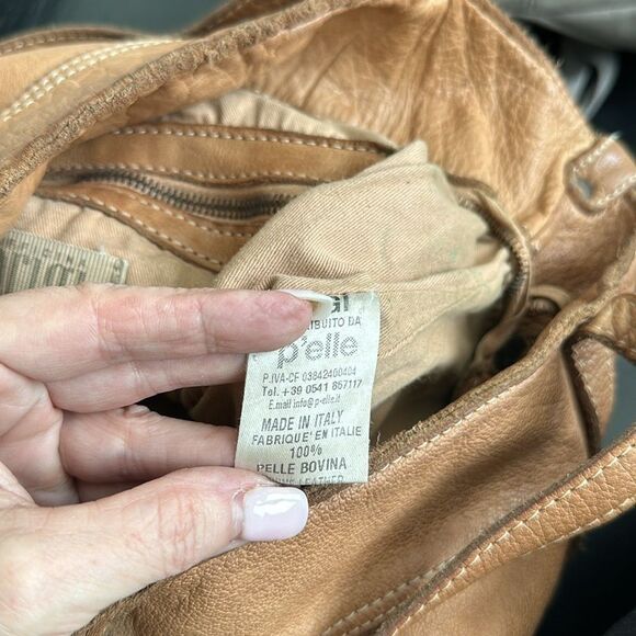 ORIGI HAND MADE ITALY P’ELLE BOVINA LEATHER LARGE WOVEN BAG TOTE PURSE RARE - Picture 16 of 16